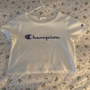 White Champion Crop top